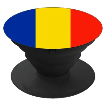 Romania flag, Phone Holders Stand  Black Hand-held Mobile Phone Holder