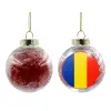 Transparent Christmas tree ball ornament with red filling 8cm