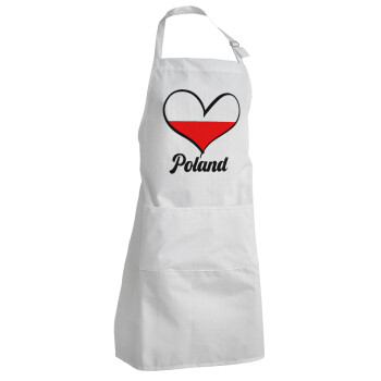 Poland flag, Adult Chef Apron (with sliders and 2 pockets)