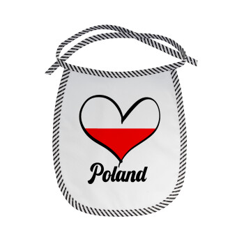 Poland flag, Σαλιάρα μωρού αλέκιαστη με κορδόνι Μαύρη