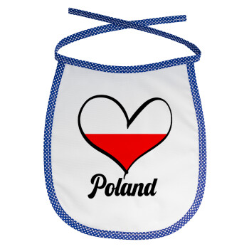 Poland flag, Σαλιάρα μωρού αλέκιαστη με κορδόνι Μπλε