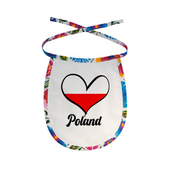 Poland flag, Σαλιάρα μωρού αλέκιαστη με κορδόνι Χρωματιστή