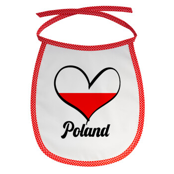 Poland flag, Σαλιάρα μωρού αλέκιαστη με κορδόνι Κόκκινη