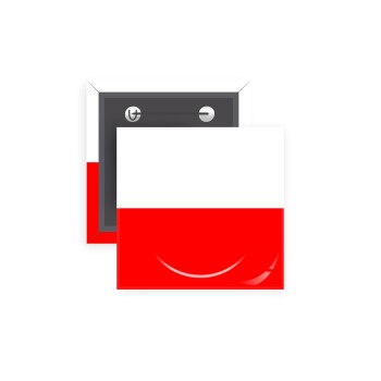Poland flag, Κονκάρδα παραμάνα τετράγωνη 5x5cm
