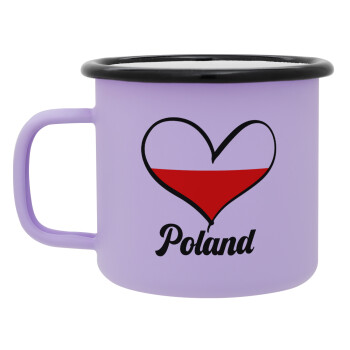 Poland flag, Κούπα Μεταλλική εμαγιέ ΜΑΤ Light Pastel Purple 360ml