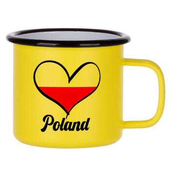 Poland flag, Κούπα Μεταλλική εμαγιέ ΜΑΤ Κίτρινη 360ml