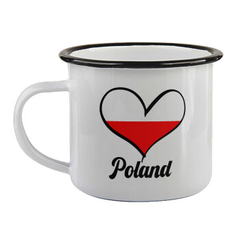 Poland flag, Κούπα εμαγιέ με μαύρο χείλος 360ml