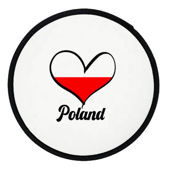 Poland flag, Βεντάλια υφασμάτινη αναδιπλούμενη με θήκη (20cm)