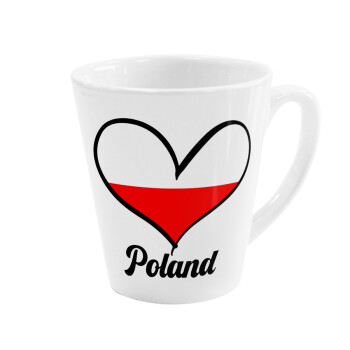 Poland flag, Κούπα Latte Λευκή, κεραμική, 300ml