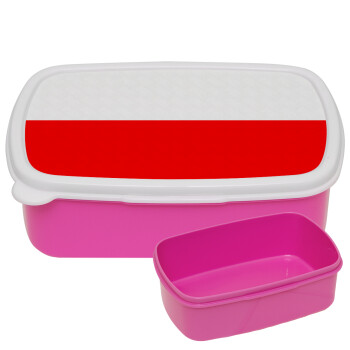 Poland flag, ΡΟΖ παιδικό δοχείο φαγητού (lunchbox) πλαστικό (BPA-FREE) Lunch Βox M18 x Π13 x Υ6cm
