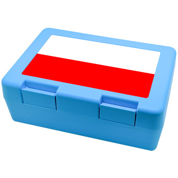 Poland flag, Children's cookie container LIGHT BLUE 185x128x65mm (BPA free plastic)