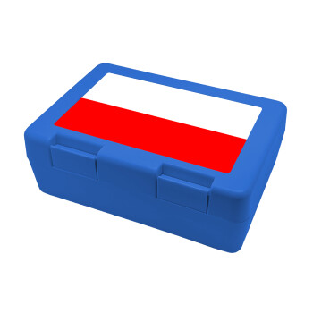 Poland flag, Παιδικό δοχείο κολατσιού ΜΠΛΕ 185x128x65mm (BPA free πλαστικό)