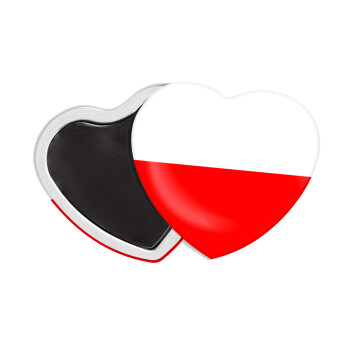 Poland flag, Μαγνητάκι καρδιά (57x52mm)