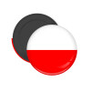Poland flag, Μαγνητάκι ψυγείου στρογγυλό διάστασης 5cm