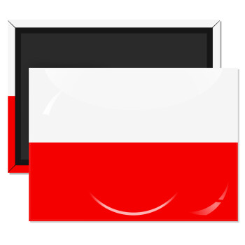 Poland flag, Ορθογώνιο μαγνητάκι ψυγείου διάστασης 9x6cm