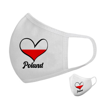 Poland flag, Μάσκα υφασμάτινη υψηλής άνεσης παιδική (Δώρο πλαστική θήκη)