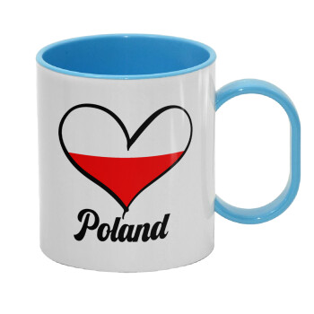 Poland flag, Κούπα (πλαστική) (BPA-FREE) Polymer Μπλε για παιδιά, 330ml