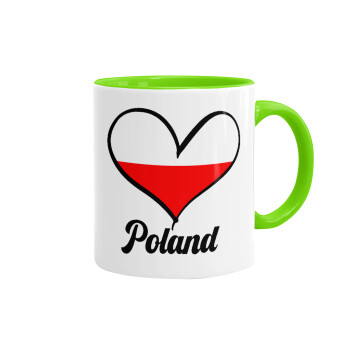 Poland flag, Κούπα χρωματιστή βεραμάν, κεραμική, 330ml