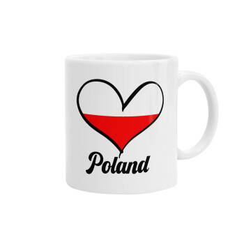 Poland flag, Ceramic coffee mug, 330ml (1pcs)