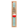 Easter Set, wooden keychain & aromatic flat Easter candle (30cm) (TURQUOISE)