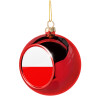 Poland flag, Χριστουγεννιάτικη μπάλα δένδρου Κόκκινη 8cm