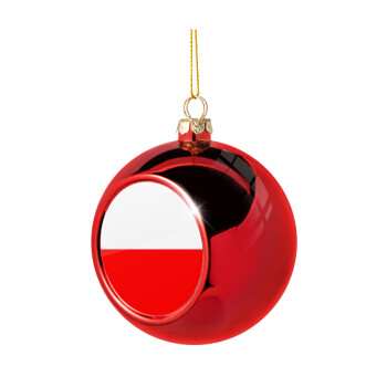 Poland flag, Χριστουγεννιάτικη μπάλα δένδρου Κόκκινη 8cm