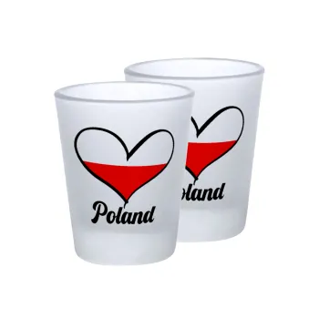 Poland flag, Σφηνοπότηρα γυάλινα 45ml του πάγου (2 τεμάχια)