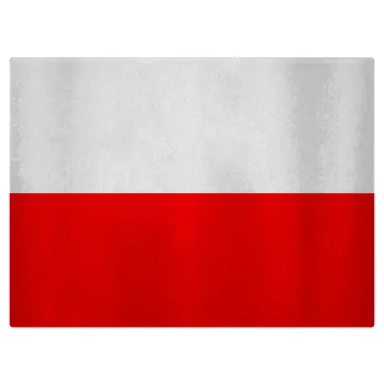 Poland flag, Επιφάνεια κοπής γυάλινη (38x28cm)
