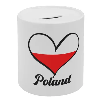 Poland flag, Κουμπαράς πορσελάνης με τάπα