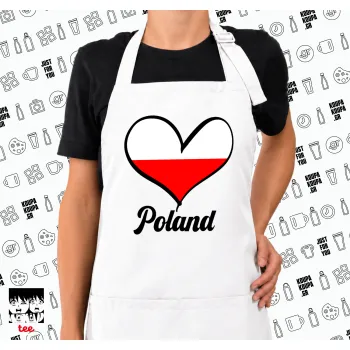 Poland flag, Ποδιά μακριά Σεφ ολόσωμη με τσέπες white (ΕΝΗΛΙΚΩΝ)