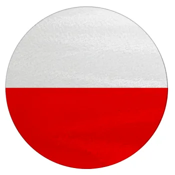 Poland flag, Επιφάνεια κοπής γυάλινη στρογγυλή (30cm)