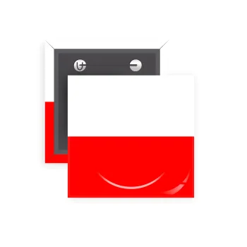 Poland flag, Κονκάρδα παραμάνα τετράγωνη 5x5cm