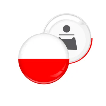 Poland flag, Μαγνητάκι και ανοιχτήρι μπύρας στρογγυλό διάστασης 5,9cm