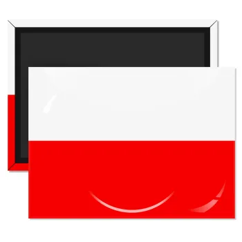 Poland flag, Ορθογώνιο μαγνητάκι ψυγείου διάστασης 9x6cm