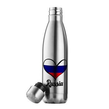 Russia flag, Inox (Stainless steel) double-walled metal mug, 500ml