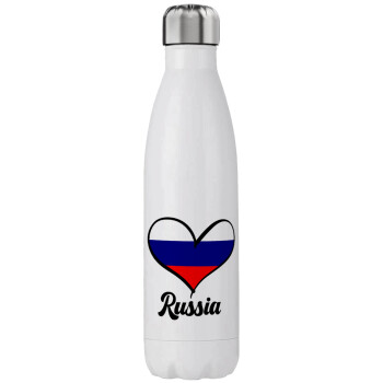Russia flag, Μεταλλικό παγούρι θερμός (Stainless steel), διπλού τοιχώματος, 750ml