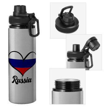 Russia flag, Μεταλλικό παγούρι νερού με καπάκι ασφαλείας, αλουμινίου 850ml