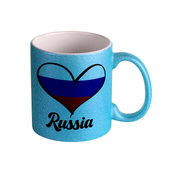 Russia flag, Κούπα Σιέλ Glitter που γυαλίζει, κεραμική, 330ml