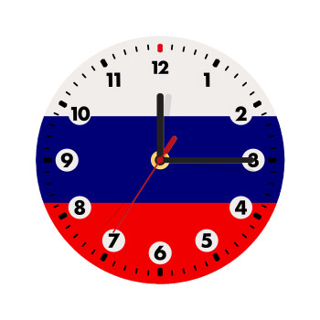 Russia flag, Ρολόι τοίχου ξύλινο (20cm)