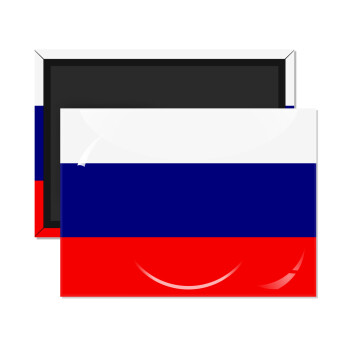 Russia flag, Ορθογώνιο μαγνητάκι ψυγείου διάστασης 9x6cm