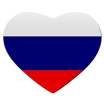 Russia flag, Mousepad heart 23x20cm