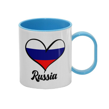 Russia flag, Κούπα (πλαστική) (BPA-FREE) Polymer Μπλε για παιδιά, 330ml