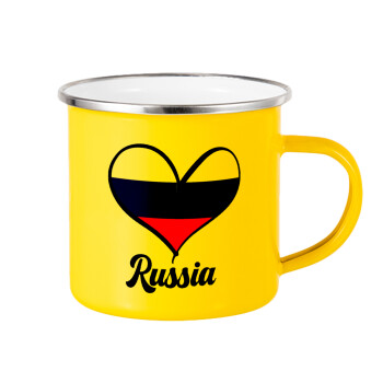 Russia flag, Κούπα Μεταλλική εμαγιέ Κίτρινη 360ml