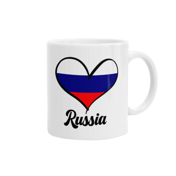 Russia flag, Ceramic coffee mug, 330ml (1pcs)