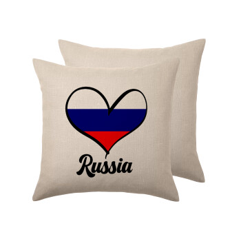 Russia flag, Μαξιλάρι καναπέ ΛΙΝΟ 40x40cm περιέχεται το  γέμισμα