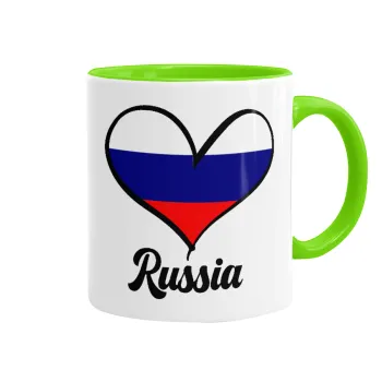 Russia flag, Κούπα χρωματιστή βεραμάν, κεραμική, 330ml