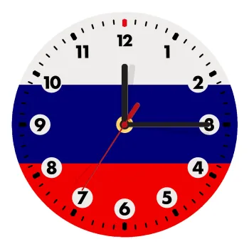 Russia flag, Ρολόι τοίχου ξύλινο (20cm)