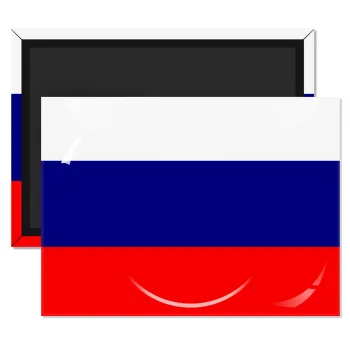 Russia flag, Ορθογώνιο μαγνητάκι ψυγείου διάστασης 9x6cm