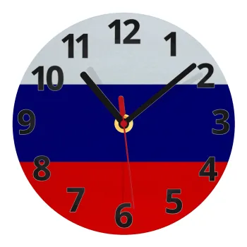 Russia flag, Ρολόι τοίχου γυάλινο (20cm)