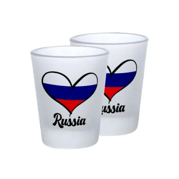 Russia flag, Σφηνοπότηρα γυάλινα 45ml του πάγου (2 τεμάχια)
